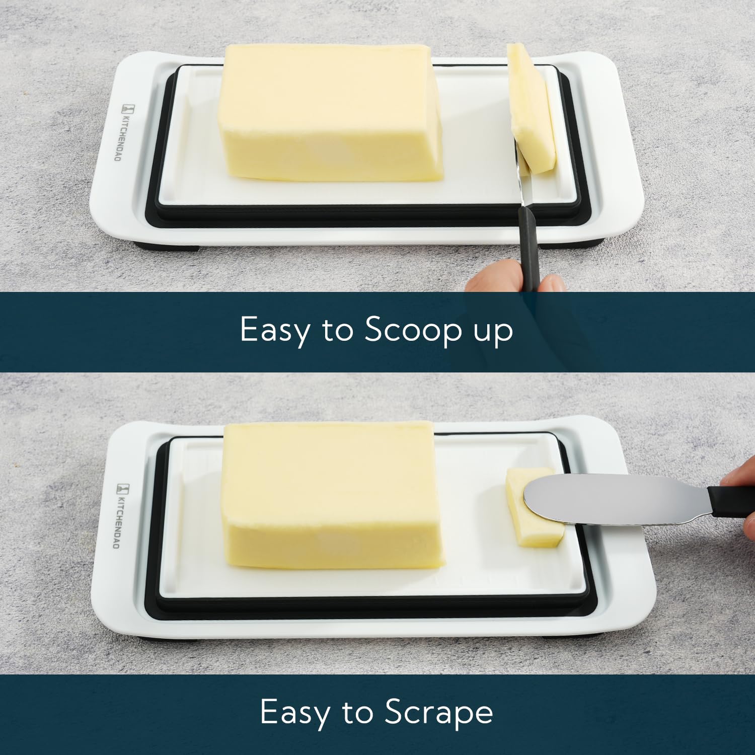 KITCHENDAO butter tray with TBSP measurement marks for portions