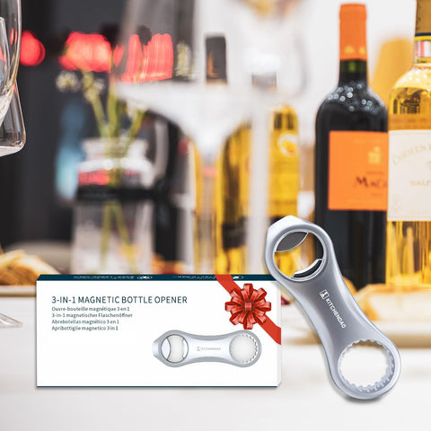 KITCHENDAO magnetic storage keeps it on your fridge for easy access.