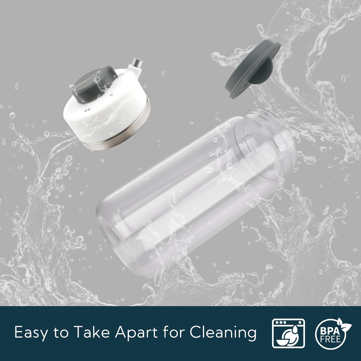 KITCHENDAO stainless steel cap provides secure closure and durability.