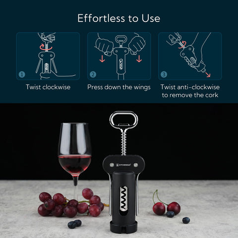 KITCHENDAO corkscrew stored on counter or in a drawer