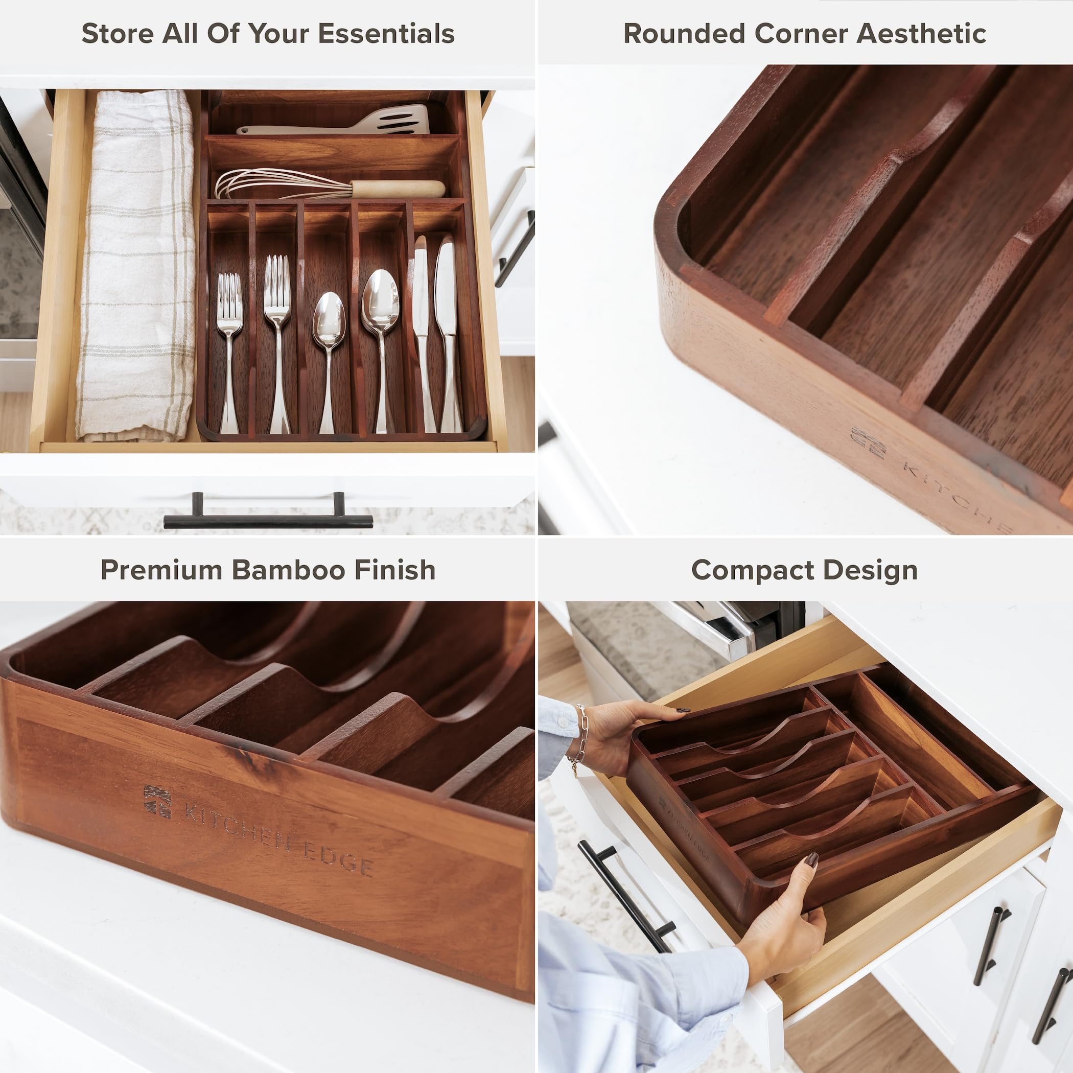 KitchenEdge 2point7inch height creates space for tall utensils.