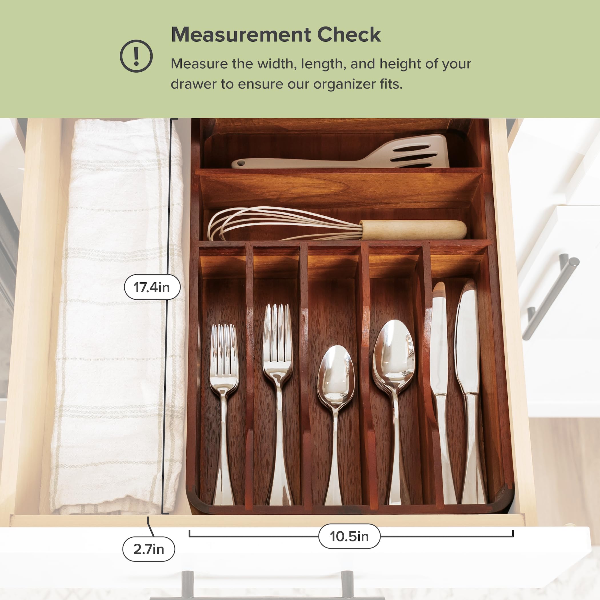 KitchenEdge acacia wood frame adds warmth and durability to kitchen storage.