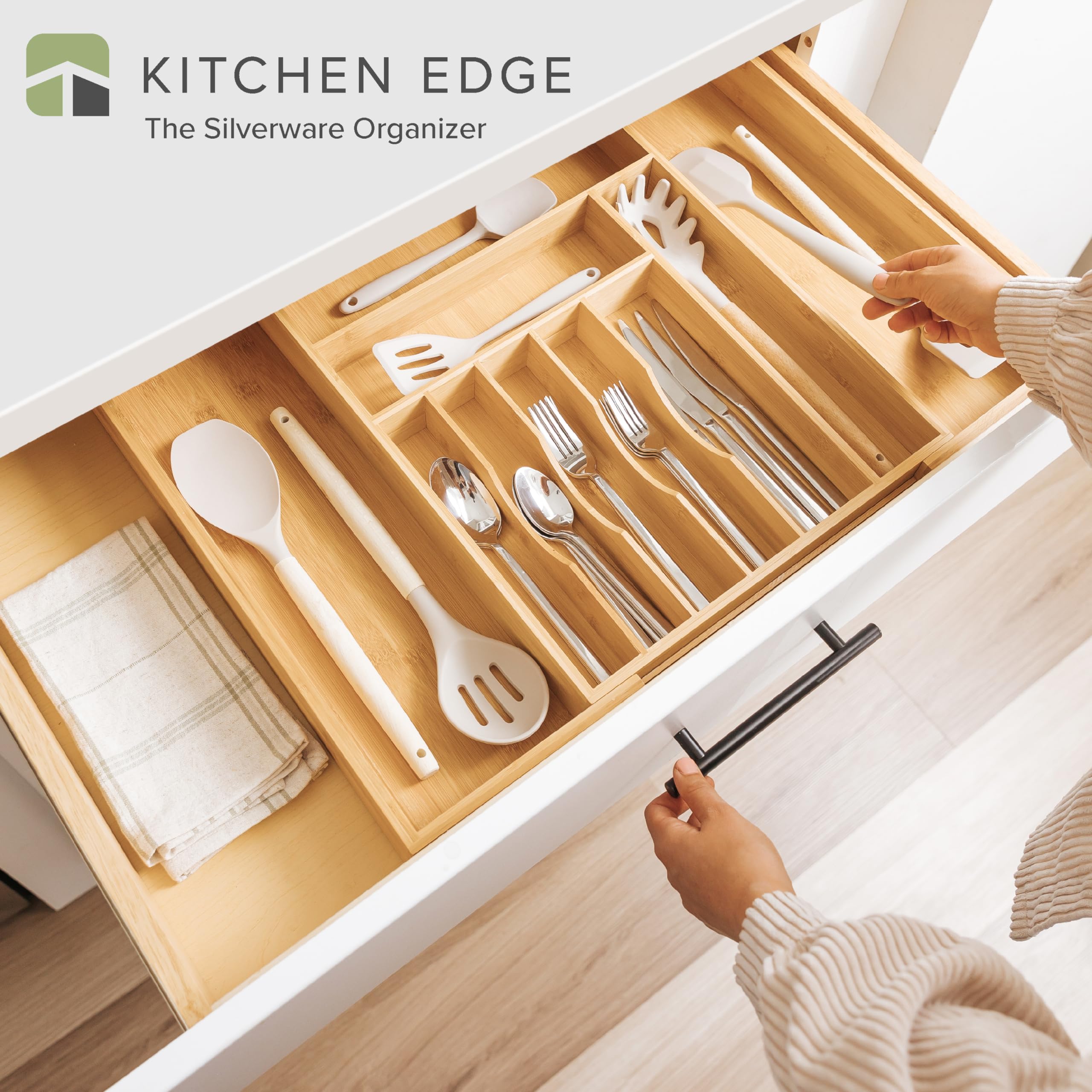 KitchenEdge bamboo construction close-up highlighting durable, natural finish and no MDF.