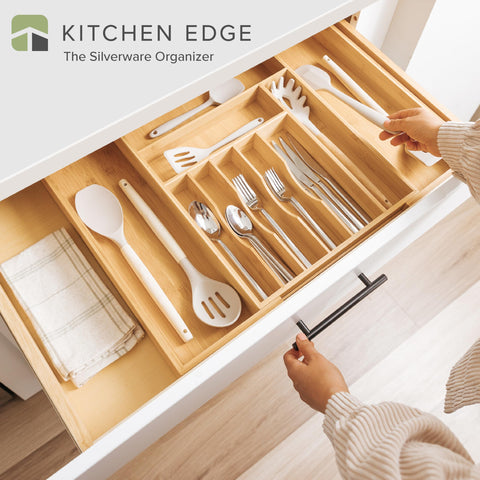 KitchenEdge bamboo construction close-up highlighting durable, natural finish and no MDF.