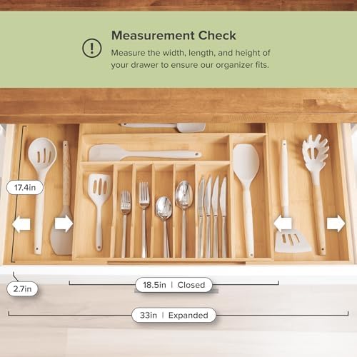 KitchenEdge bamboo construction with dovetail corners for lasting drawer organization.