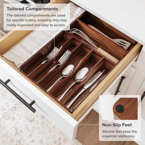KitchenEdge maximized storage capacity helps organize up to 65 pieces.