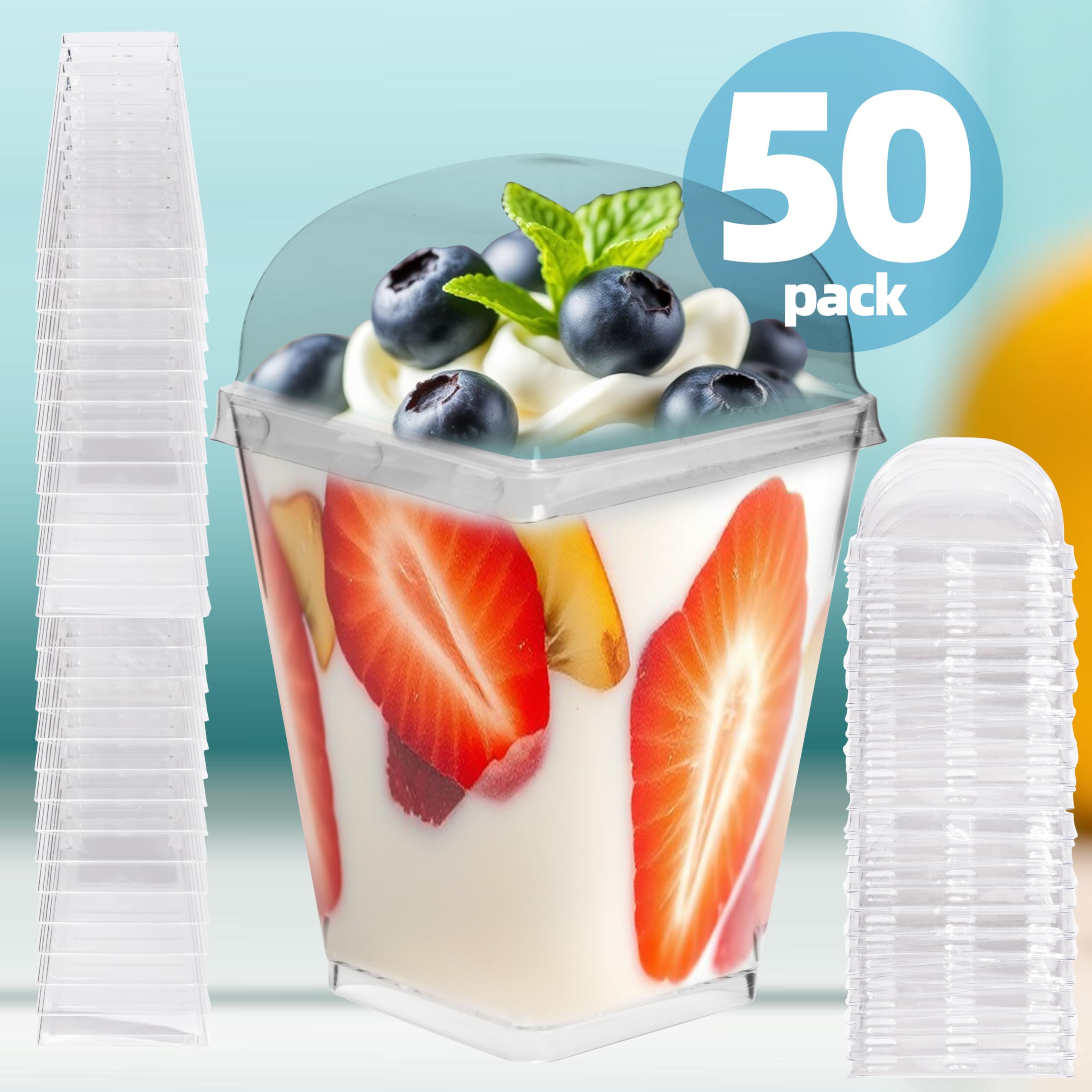 KitchenHex dome lids protect desserts during transport and service