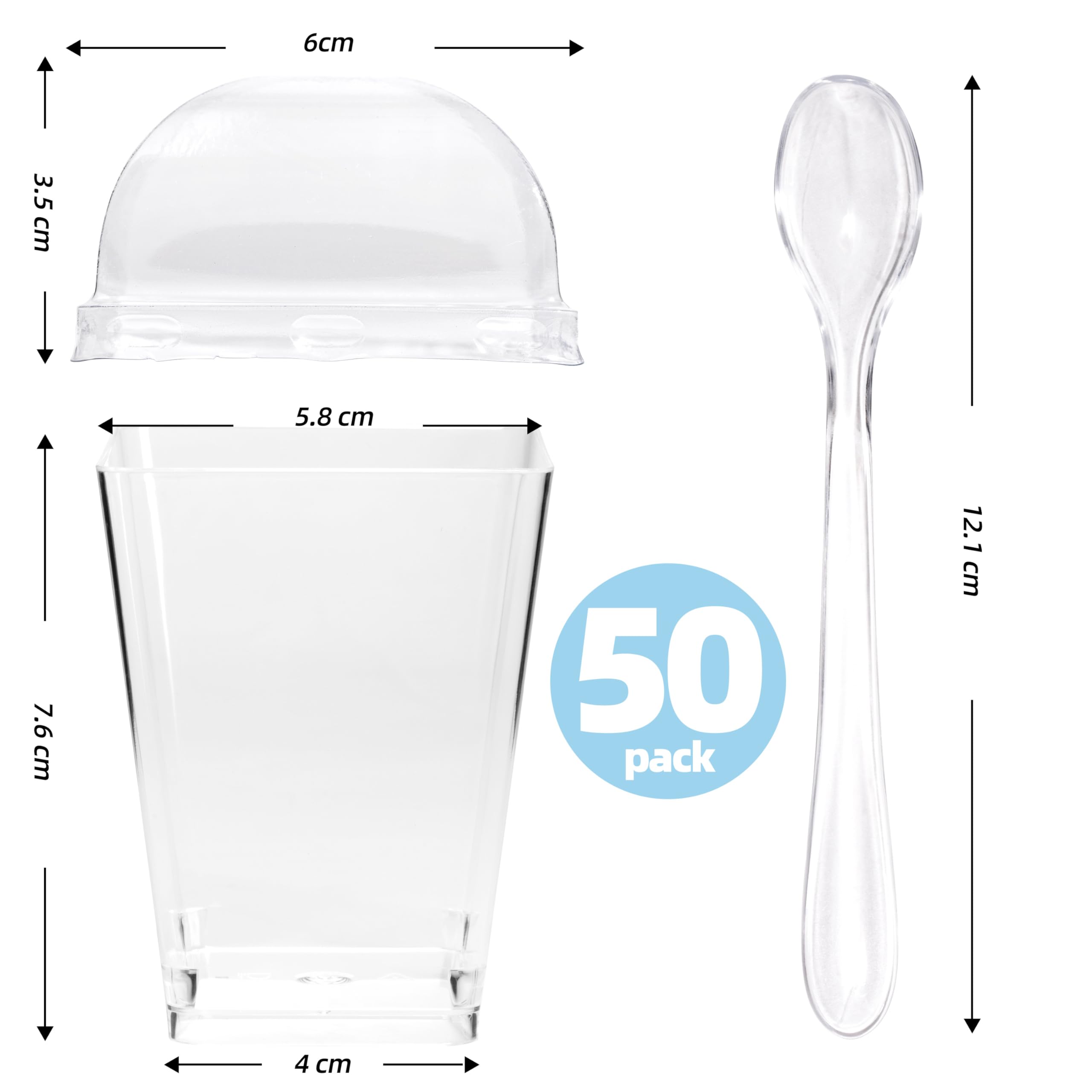 KitchenHex stackable parfait cups save space while displaying desserts