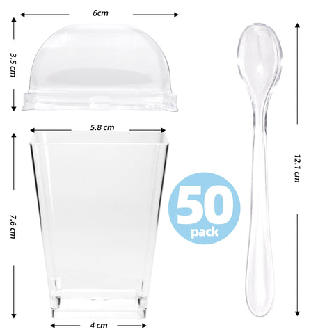 KitchenHex stackable parfait cups save space while displaying desserts