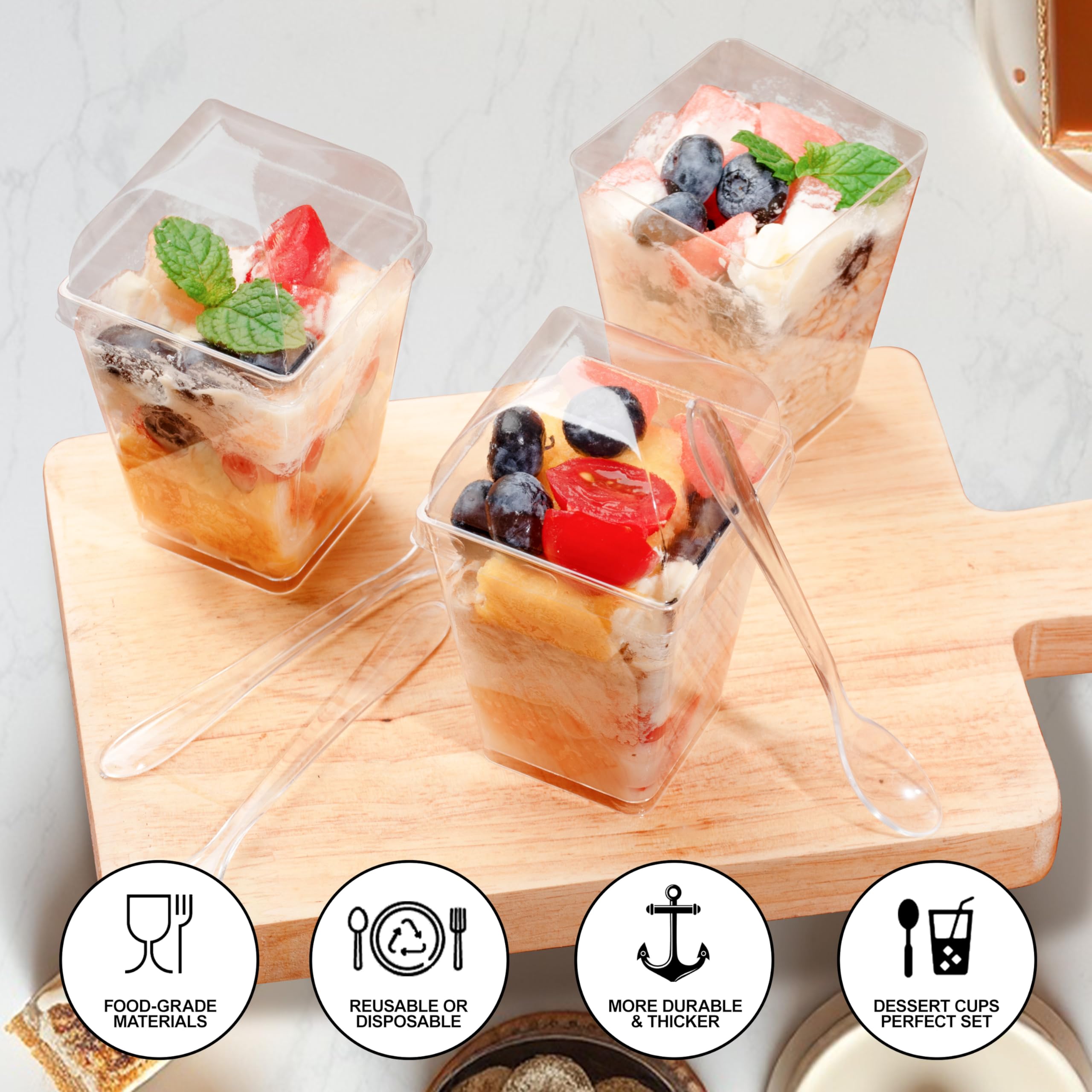 KitchenHex yogurt parfait cups showcase layered treats for buffets and gatherings