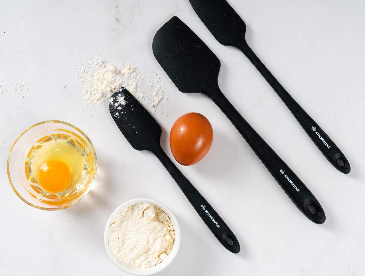 KITCHENLOVE red and black spatulas add style to cooking