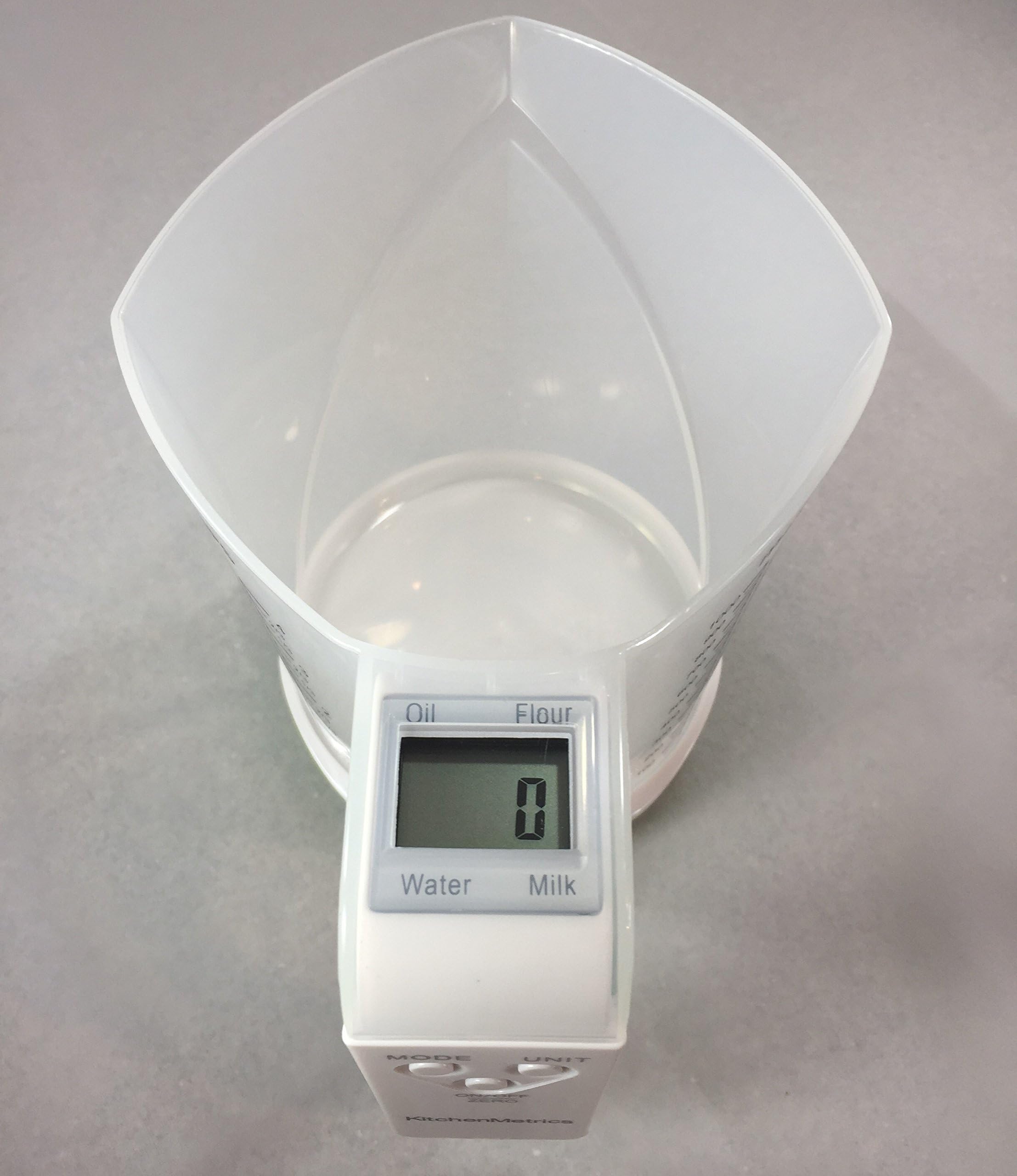 Compact, easy clean design of KitchenMetrics scale