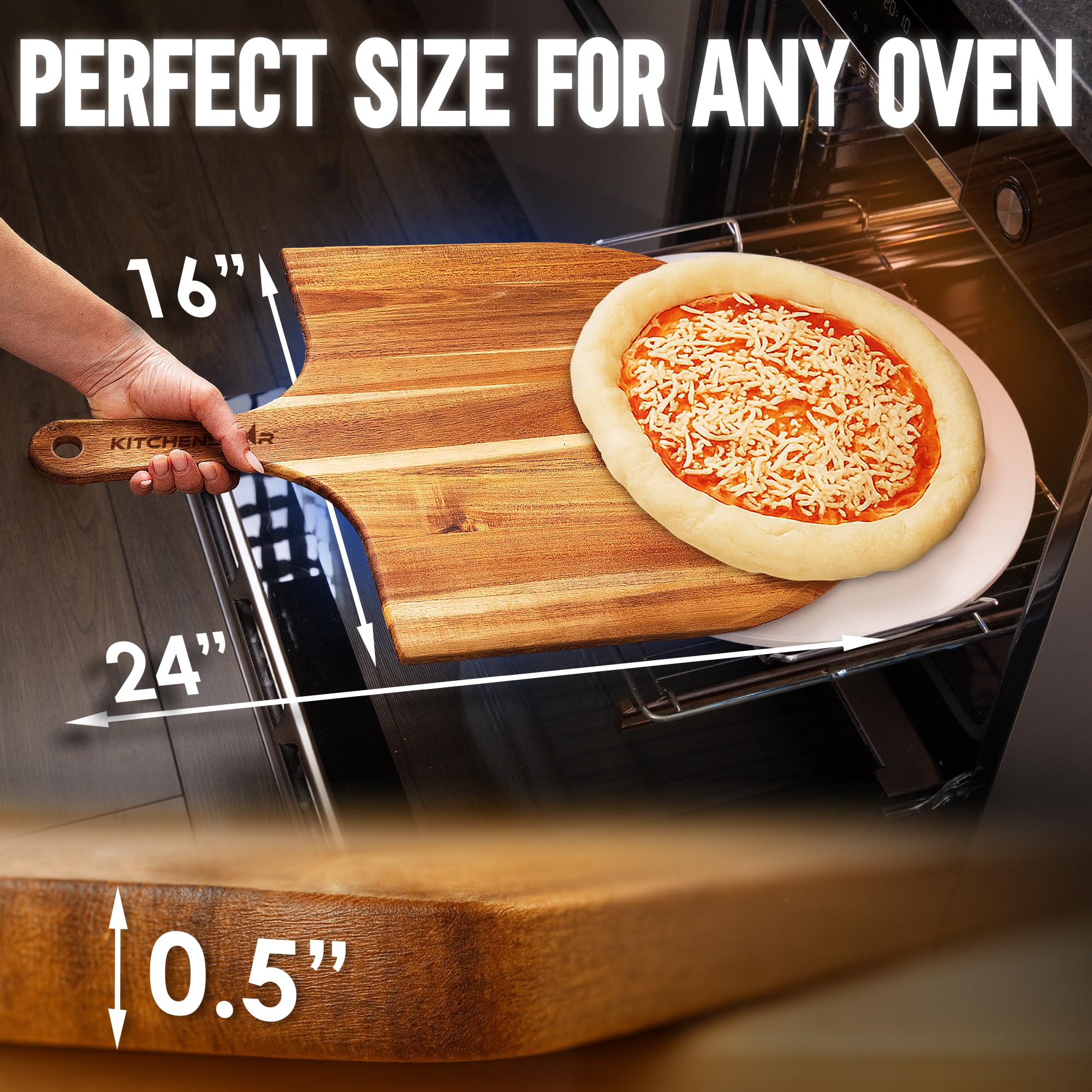 KitchenStar acacia wood board used as cutting surface and display