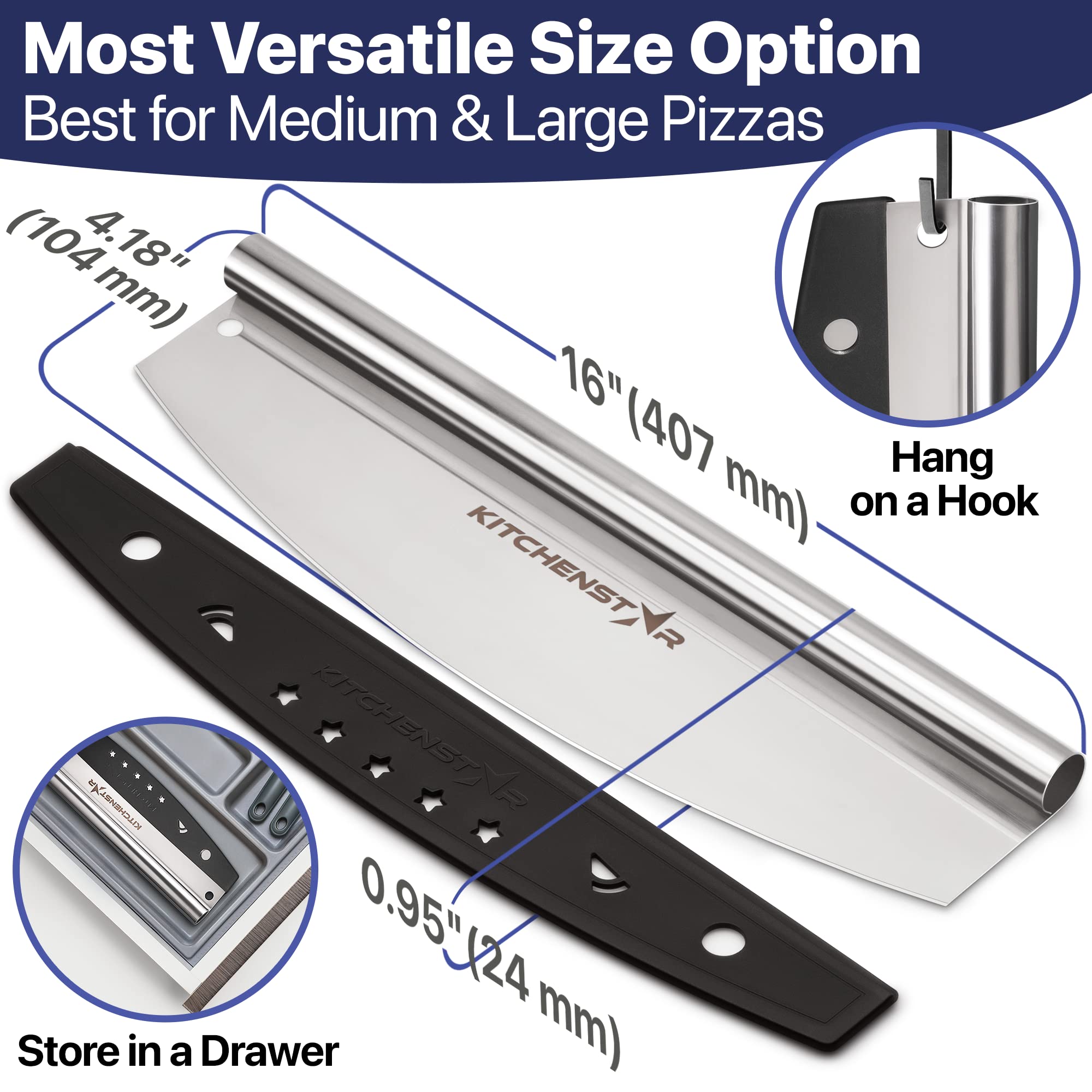 KitchenStar dishwasher-safe pizza cutter simplifies cleanup after busy meals