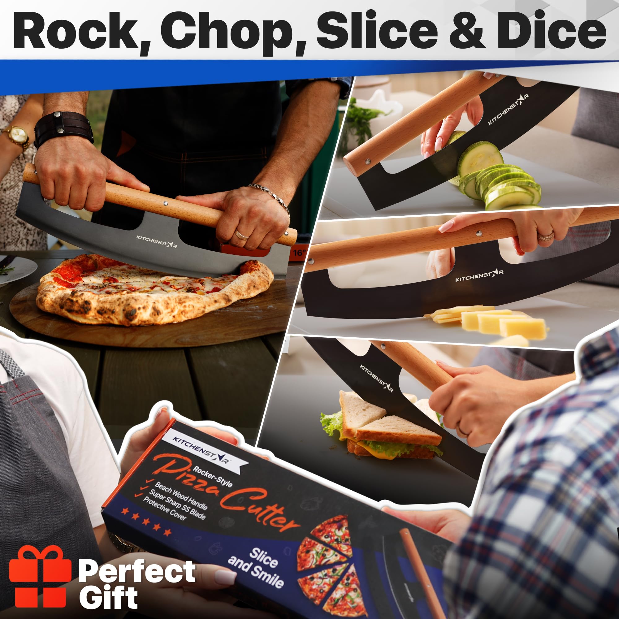 KitchenStar Gift-ready pizza cutter makes a thoughtful present for pizza lovers.