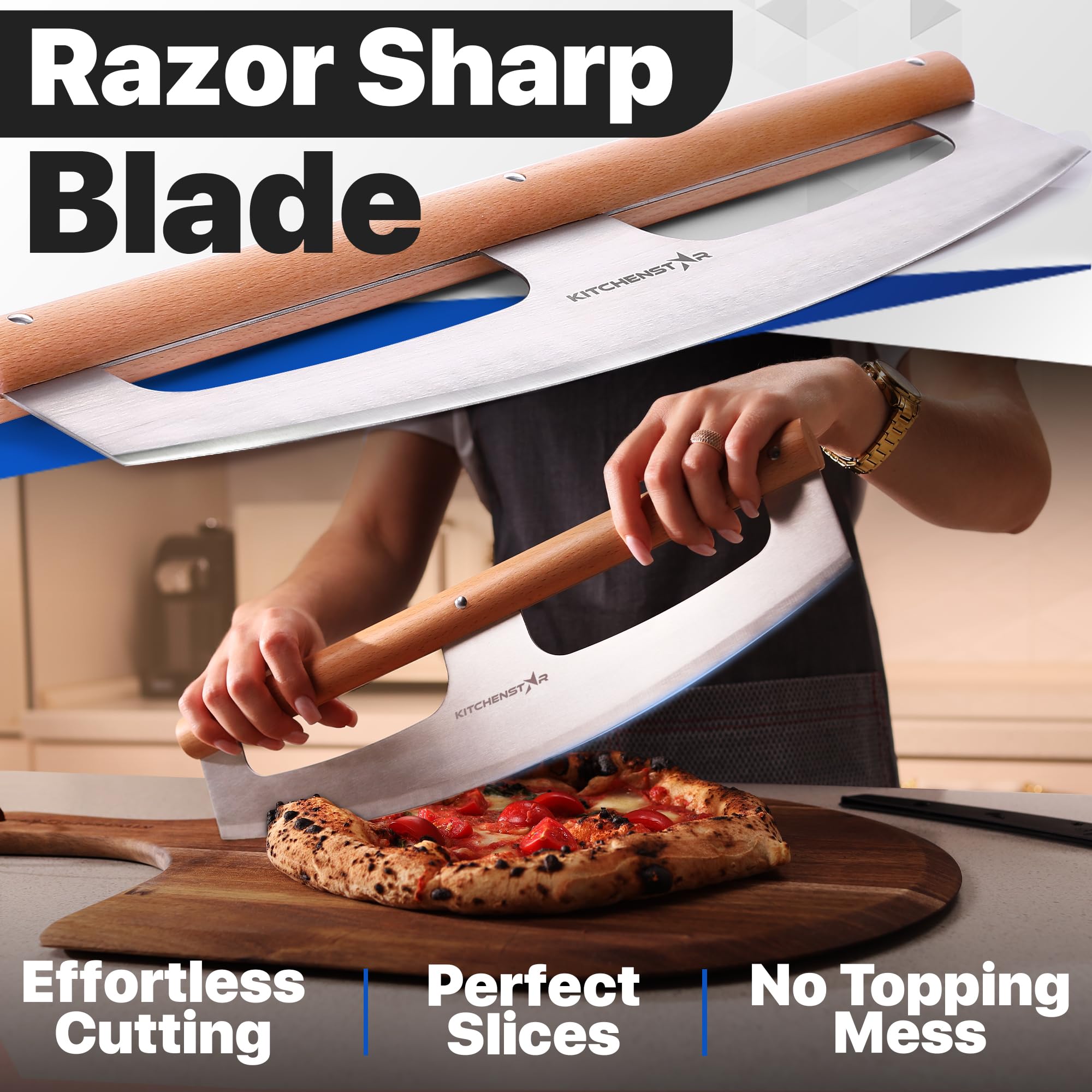 KitchenStar protective cover keeps the blade safe during storage and transport.