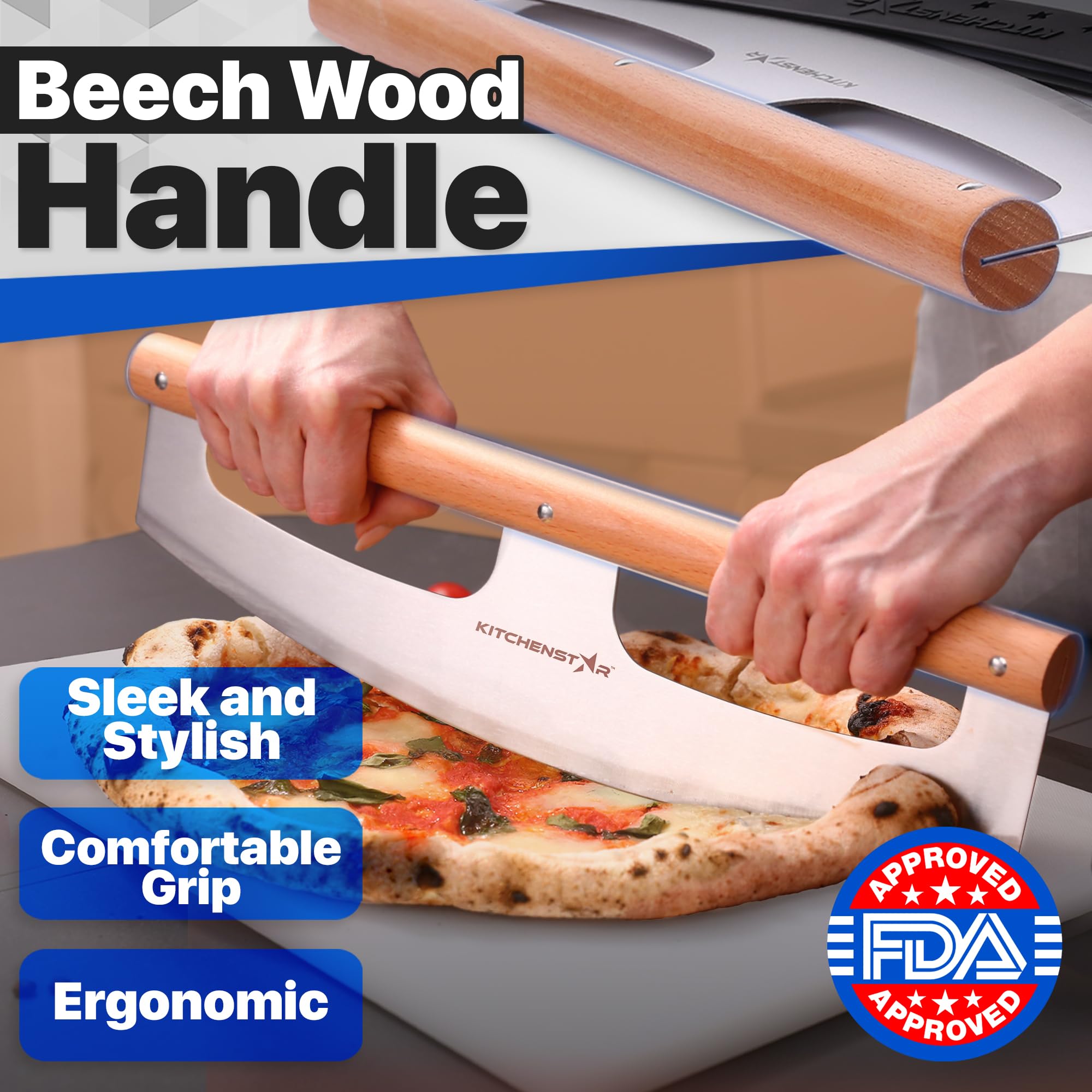 KitchenStar food-grade stainless steel cutter delivers durability and hygiene for daily use.