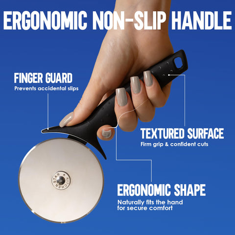KitchenStar pizza cutter wheel safety cover protects hands during storage
