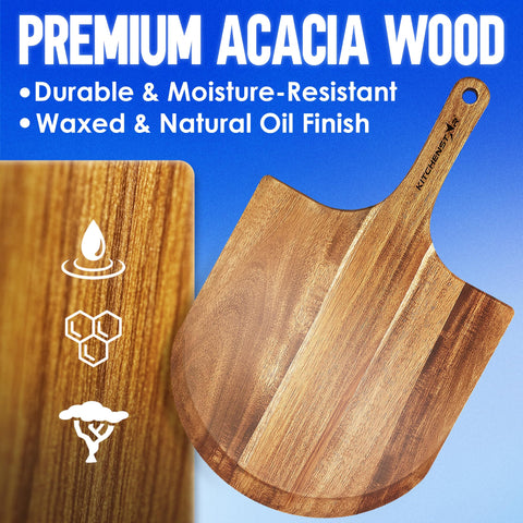 Multi-use board suitable for pizzas, bread, and charcuterie