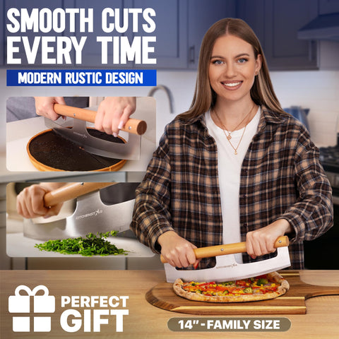 KitchenStar razor-sharp stainless steel blade for precise crust cuts