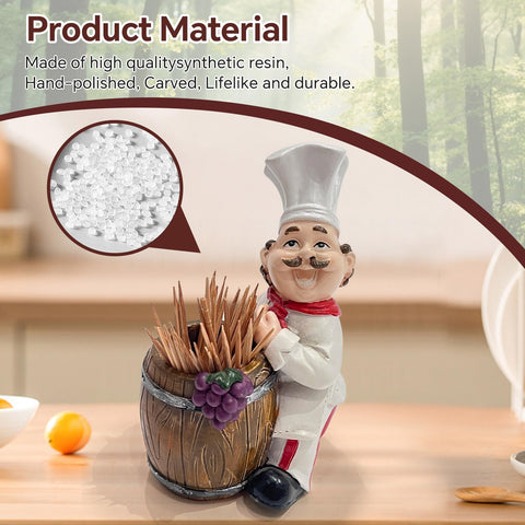 Kitchenthusiast Chef Toothpick Holder barrel design keeps toothpicks handy during appetizers.