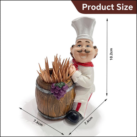 Kitchenthusiast Chef Toothpick Holder compact size fits small kitchens and counters.