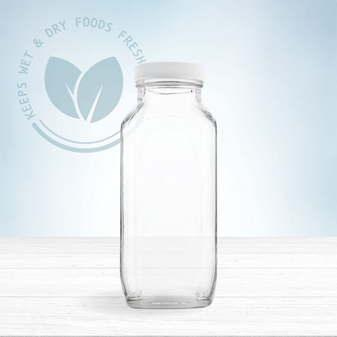 Kitchentoolz dishwasher-safe glass bottle ready for reuse.
