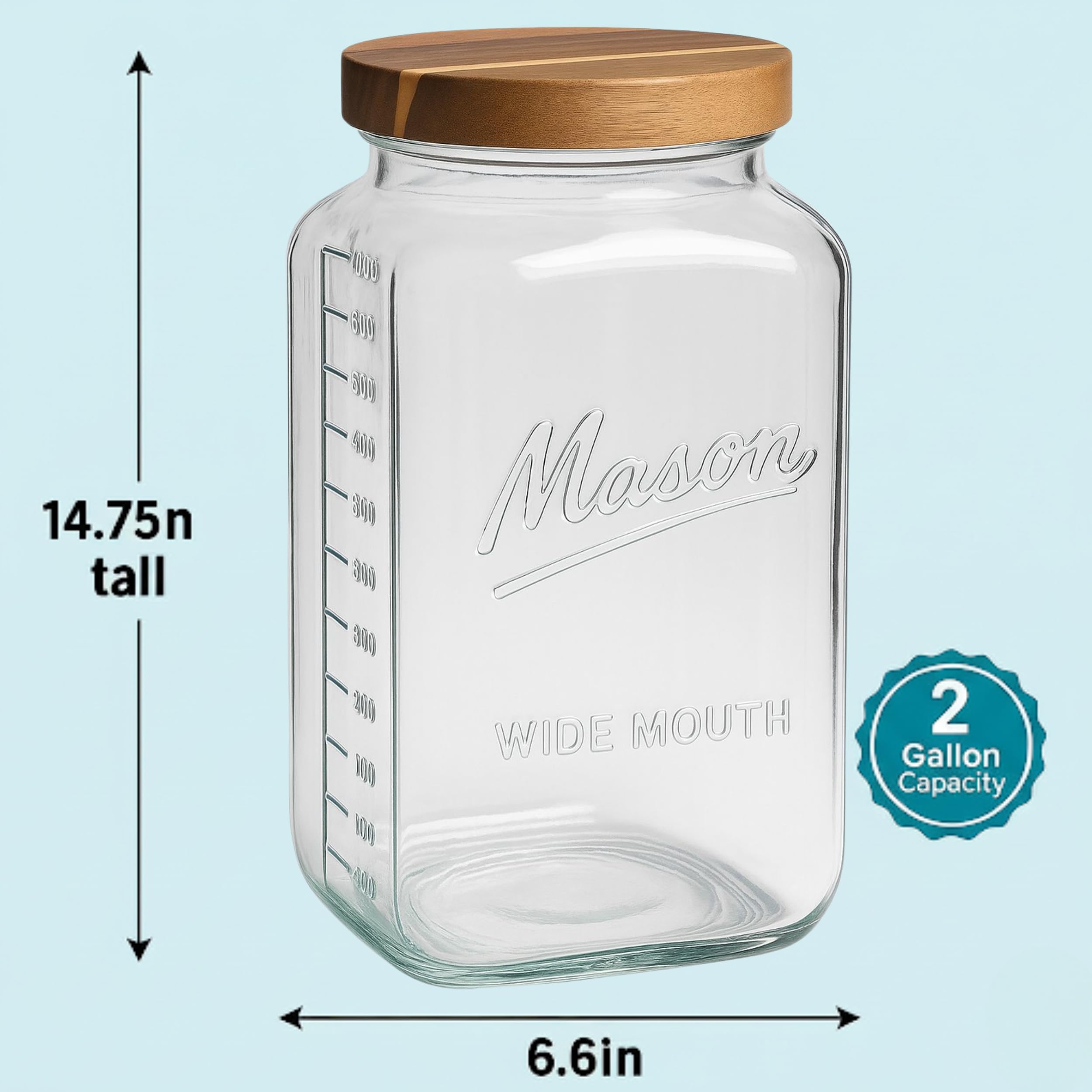 Kitchentoolz wide mouth simplifies filling and cleaning