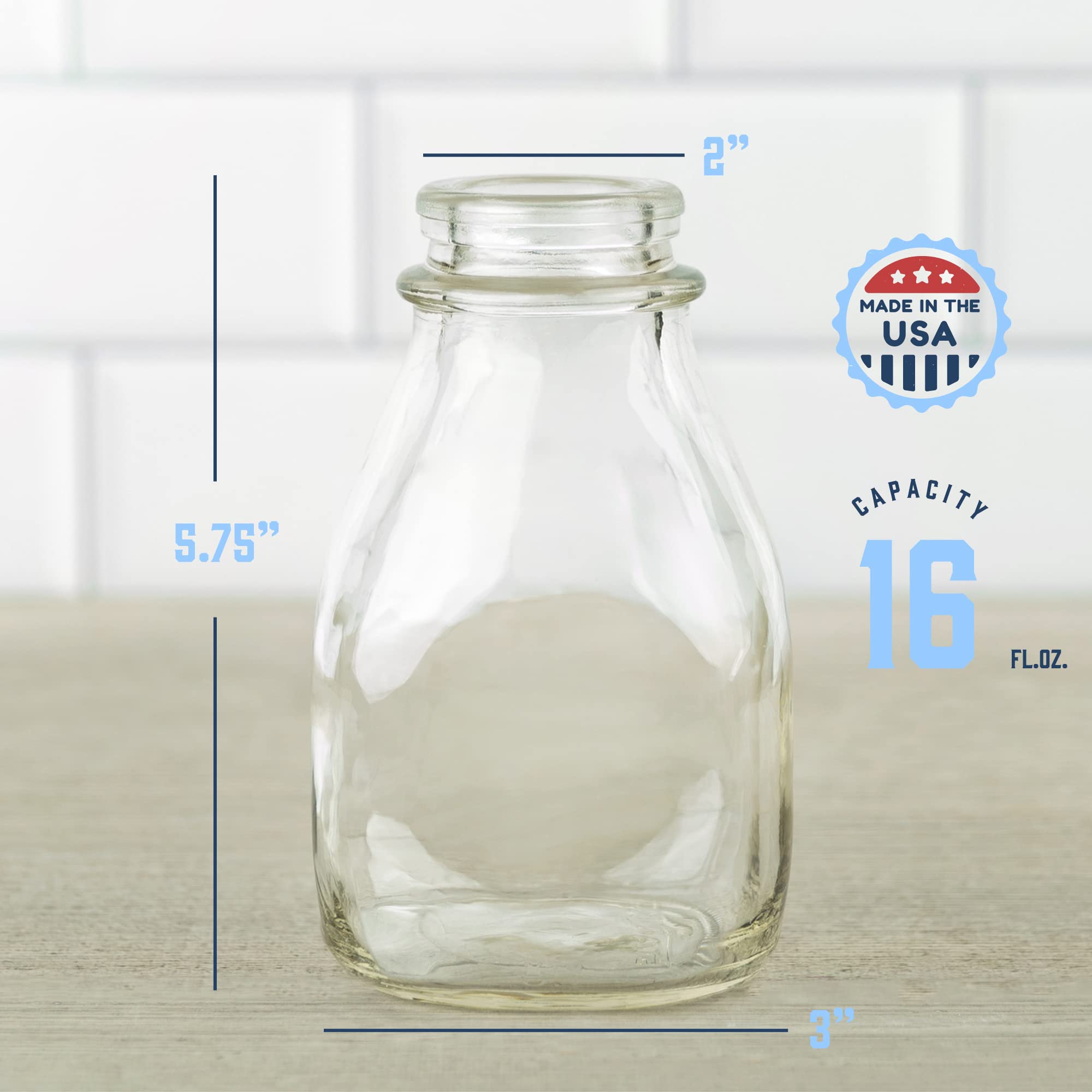 Kitchentoolz glass bottle with snap-on pour spout for mess-free use.