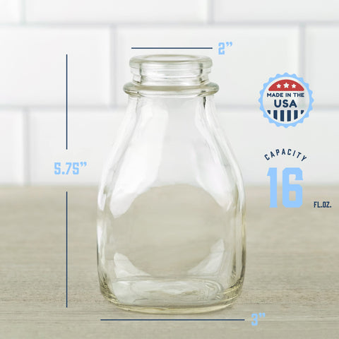 Kitchentoolz glass bottle with snap-on pour spout for mess-free use.