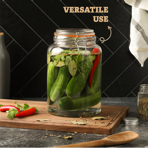 Kitchentoolz glass jar airtight lid preserves freshness and prevents leaks