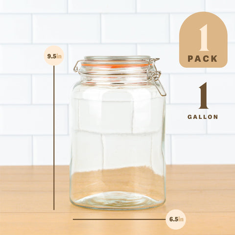 Hinged-lid canning jar by Kitchentoolz keeps contents sealed