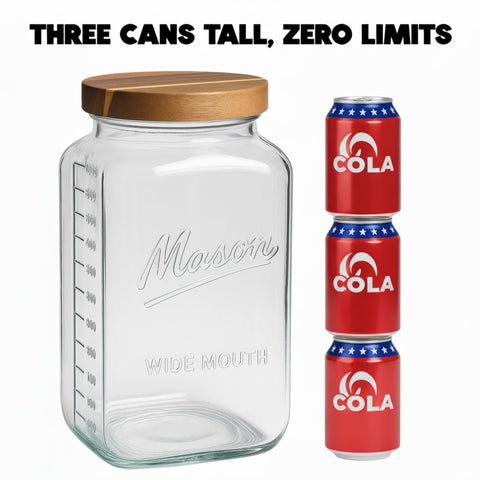 Kitchentoolz countertop jar keeps dry goods organized