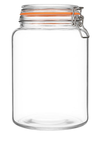 Kitchentoolz large gallon jar wide mouth with lid for easy pouring and scooping
