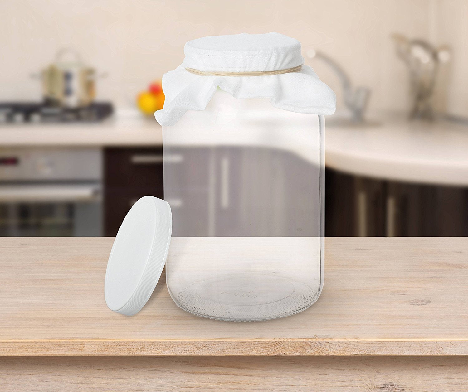 kitchentoolz multi-use storage jar keeps grains and dry goods fresh.