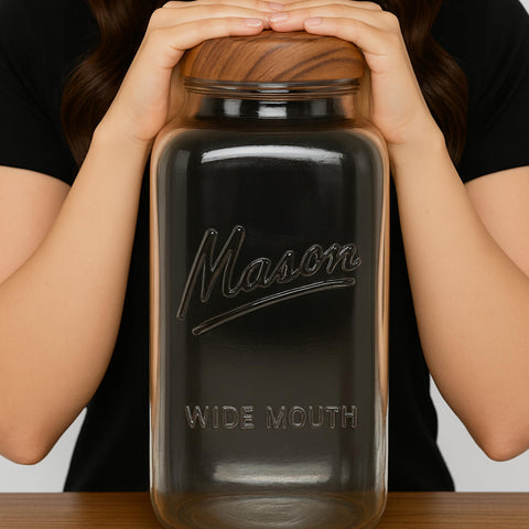 Kitchentoolz jar side markers show ounces and milliliters for prep