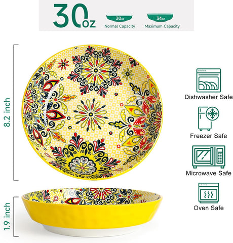 KitchenTour bohemian-pattern bowl adds decorative flair to casual dinners.