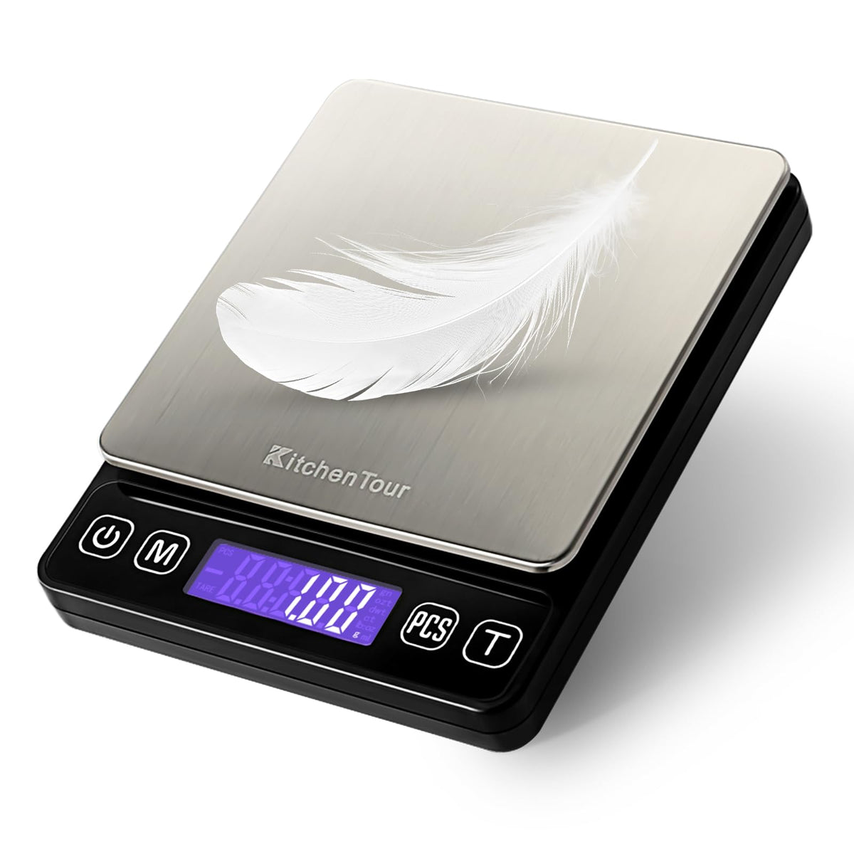 KitchenTour digital kitchen scale with backlit display for easy reading in any light