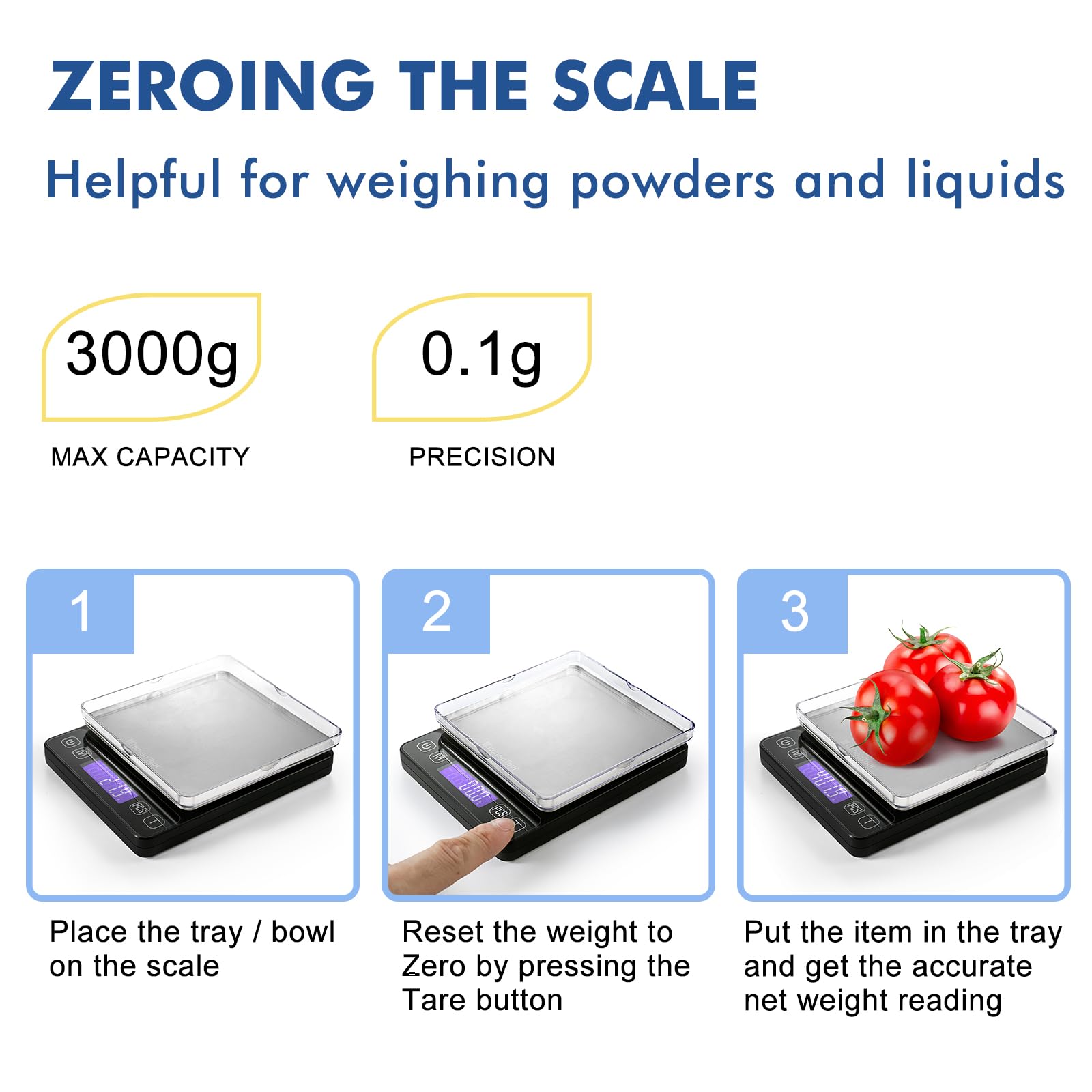 Kitchentour compact scale fits any kitchen counter with a slim profile.