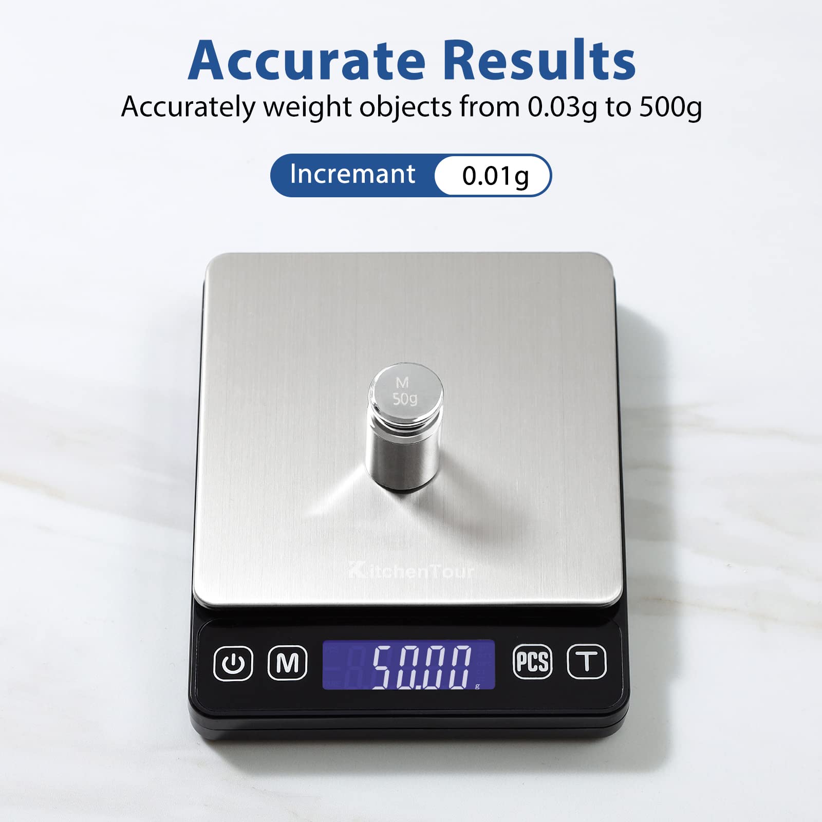 KitchenTour scale wide capacity 500g suitable for cooking ingredients