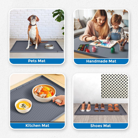 Kitchen Trove dog bowl tray keeps bowls stable and clean nearby