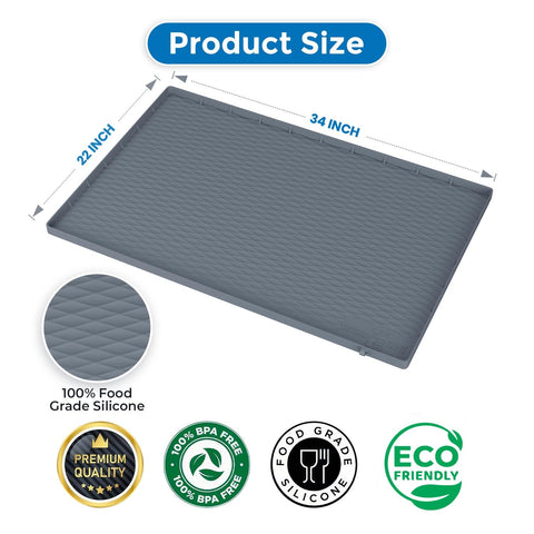 Kitchen Trove durable 3mm silicone under-sink mat resists curling and tearing