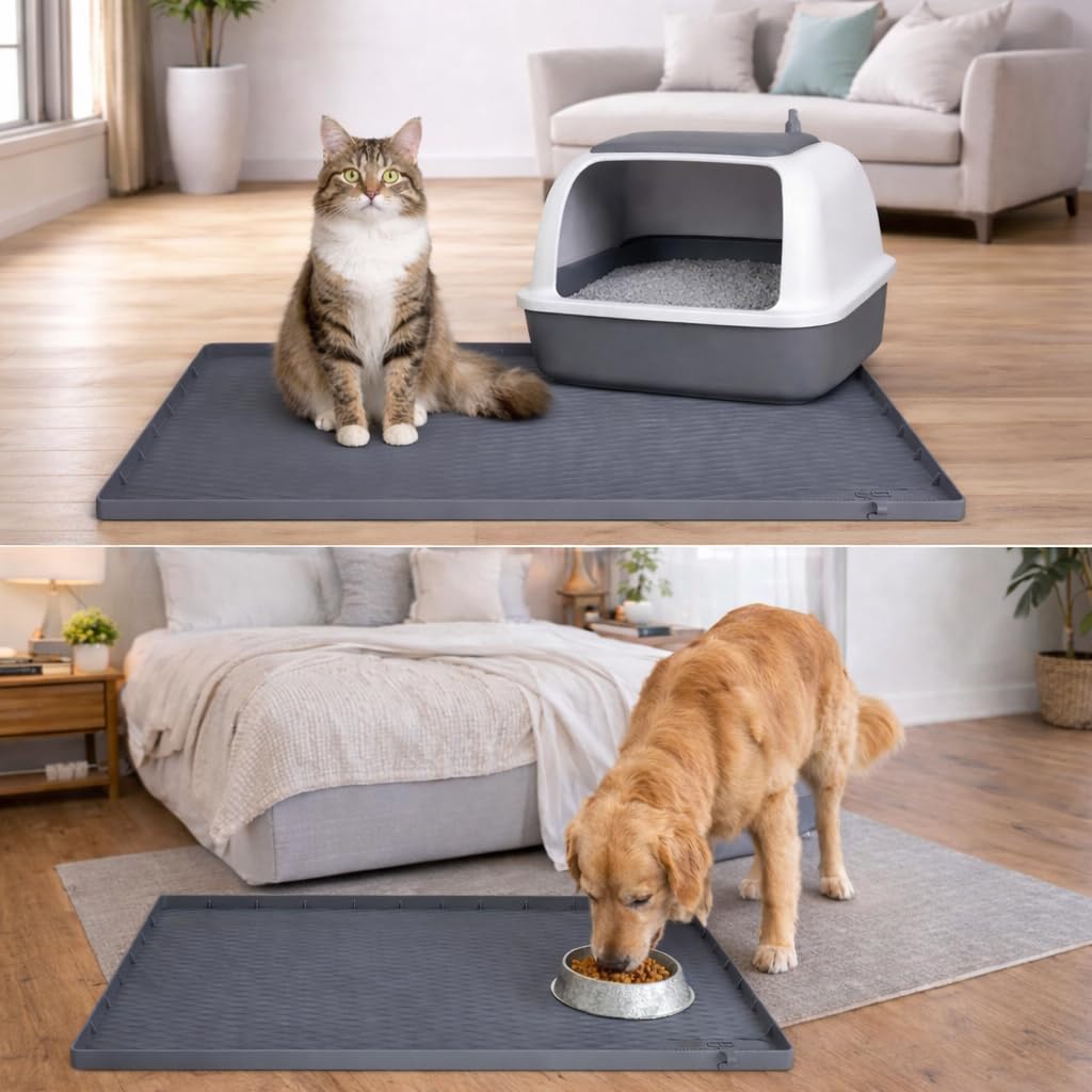 Kitchen Trove waterproof under-sink mat tray protects cabinets and floors