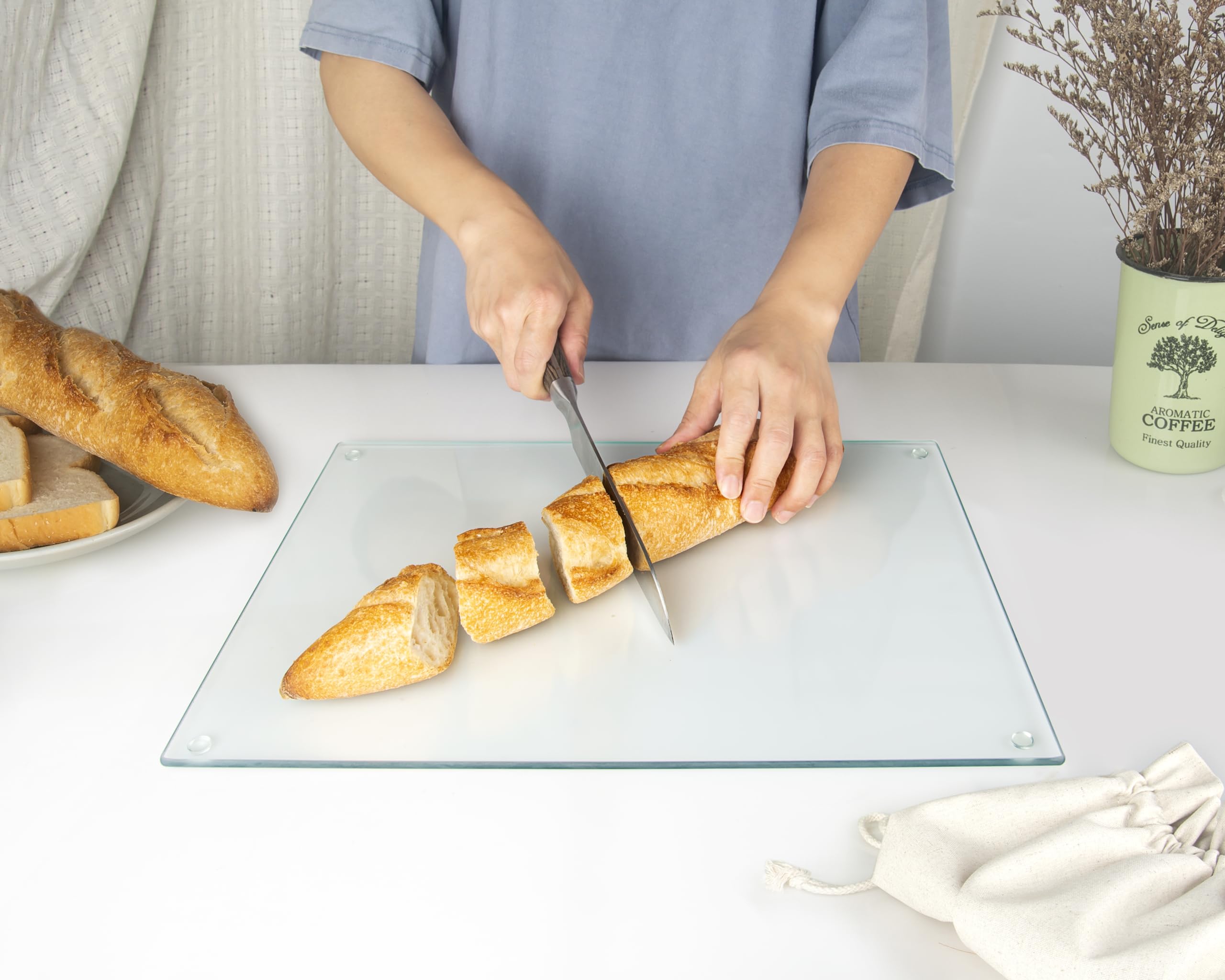 Kitchenville glass cutting board non-porous surface maintains freshness