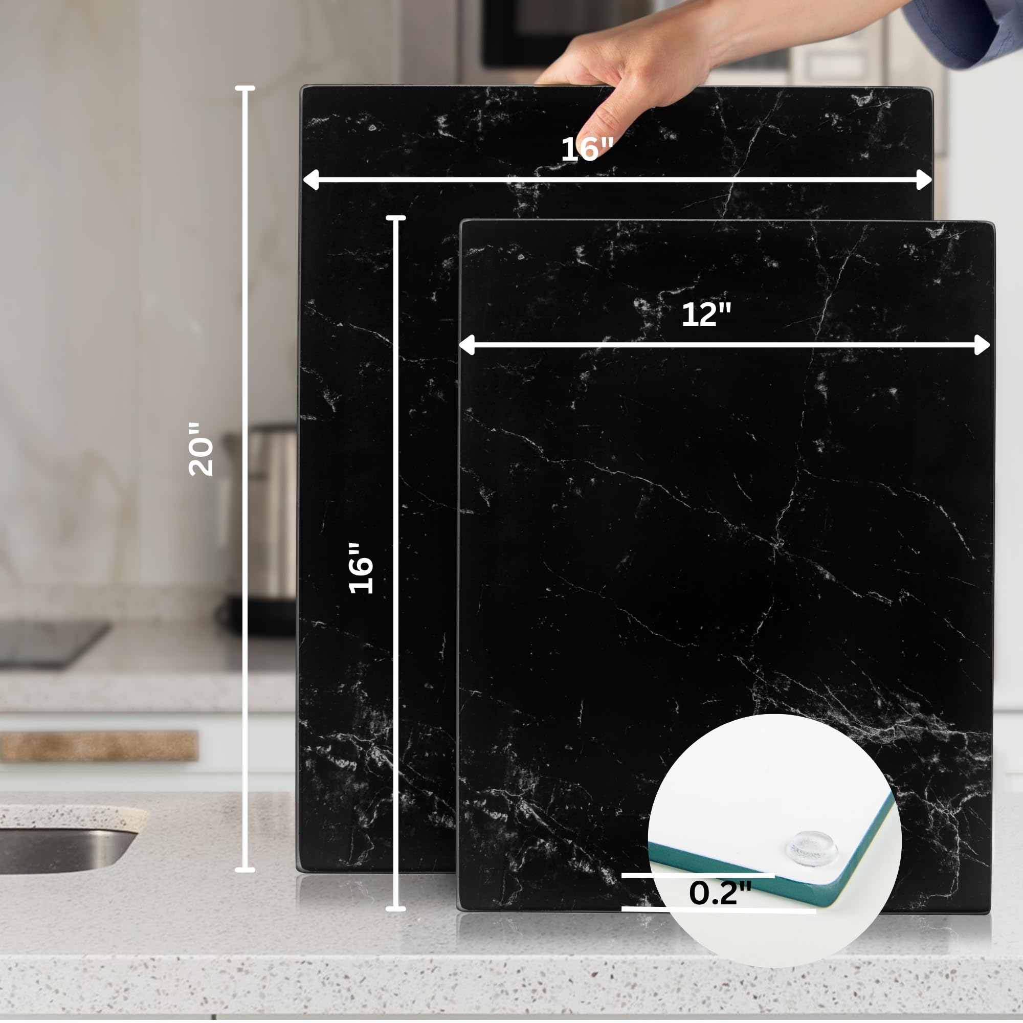 Kitchenville glass is non-porous, easy to clean and resists stains.