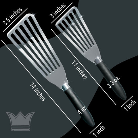 Kitchenware King stainless steel spatula with mirror finish for durable performance.