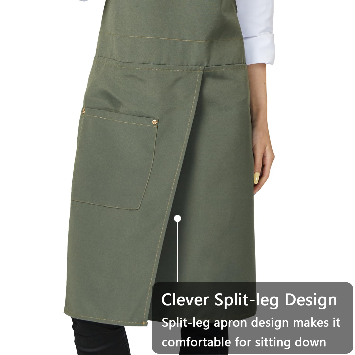 KITCHIEF apron with two pockets keeps phone and tools within reach