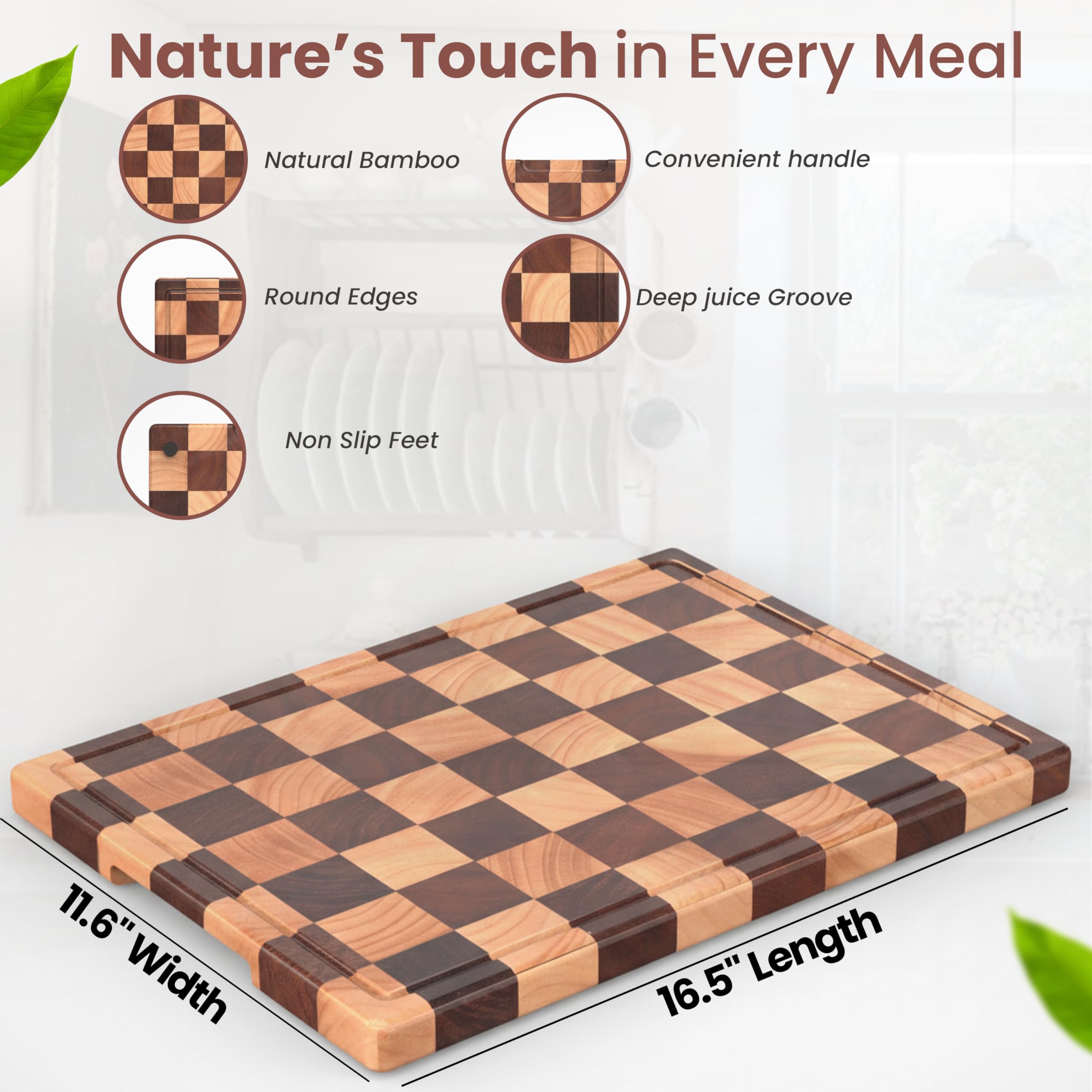 Kitchletic Checkered Cutting Board ideal for daily chopping and quick meal prep.