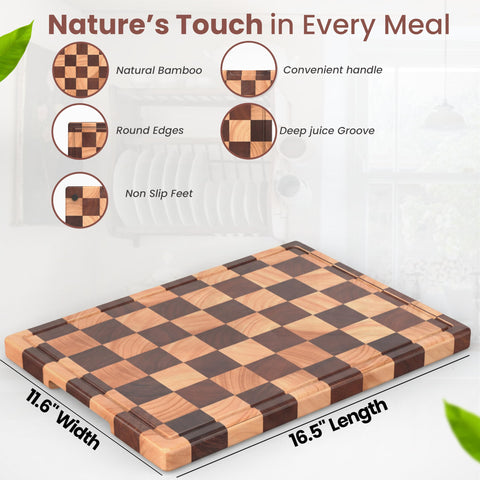 Kitchletic Checkered Cutting Board ideal for daily chopping and quick meal prep.