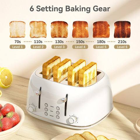 KITCHMIX 6 browning levels dial for customizable toast shade.